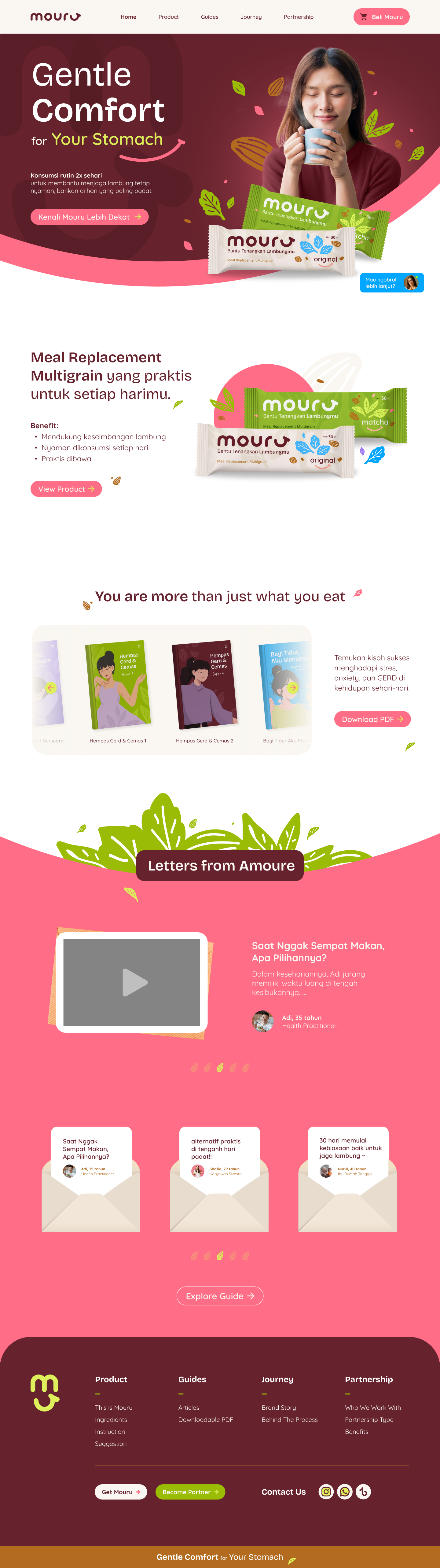Mouru website landing page